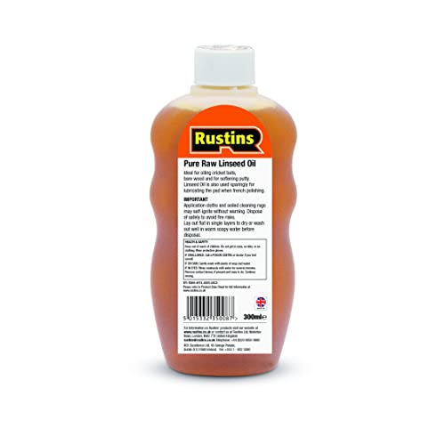 Rustins Raw Linseed Oil 300ml - Natural Wood Treatment & Lubricant