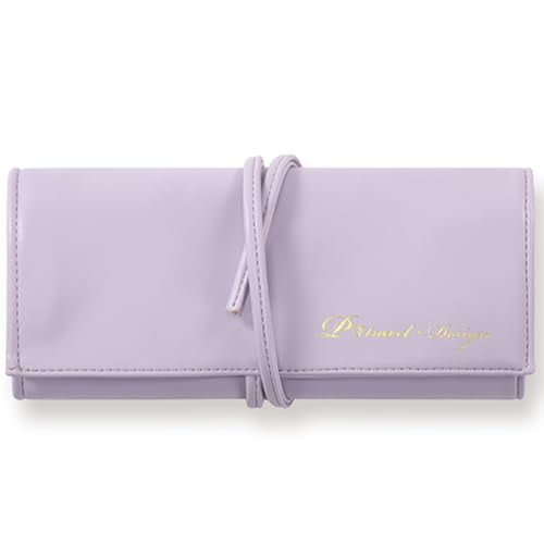 VanFn Purple Travel Makeup Brush Organizer Bag - Roll Up Design