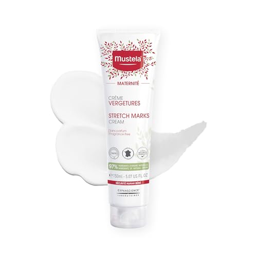 Mustela Maternity Stretch Marks Set - Natural Pregnancy Skincare - Contains Stretch Marks Cream & Belly Oil - EWG Verified & Fragrance-Free - 2 Items Set