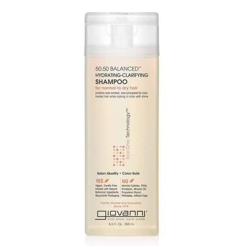 GIOVANNI Eco Chic 50:50 Balanced Hydrating Clarifying Shampoo Peach 8.5 Fl Oz