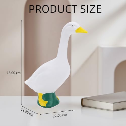 Elegant 7.1-Inch White Goose Statue for Home Decor
