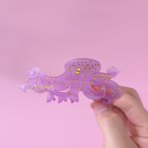 Large Octopus Hair Claw Clip - Durable Acetate Sea Creature Hair Accessory