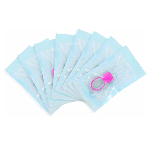 50pcs Pink Microblading Ink Ring Cups with Sponge - Permanent Makeup & Eyelash Extension Supplies