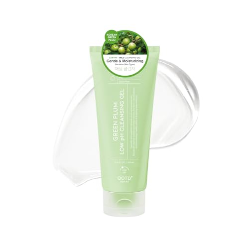 #OOTD Green Plum Low pH Cleansing Gel - Gentle Korean Face Wash for Sensitive Skin, 6.76 fl oz