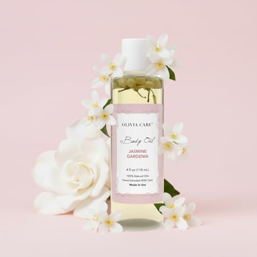 Jasmine Gardenia Body Oil - Vegan Hydrating Moisturizer with Vitamin E & Omega 4oz