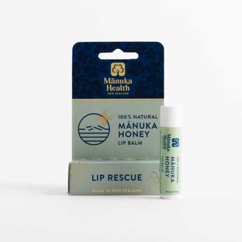 Manuka Health Lip Rescue Lip Balm 0.16 oz (Pack of 2) - Natural MGO 250+ Honey & Beeswax