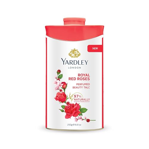 Yardley Red Rose Perfumed Talc 250 g | Delicate Scented Body Powder
