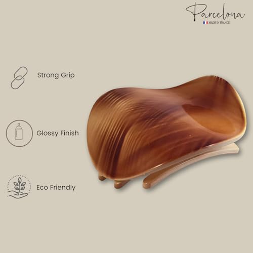 Parcelona France 2.75" Beige Wave Hair Claw for Fine or Thin Hair
