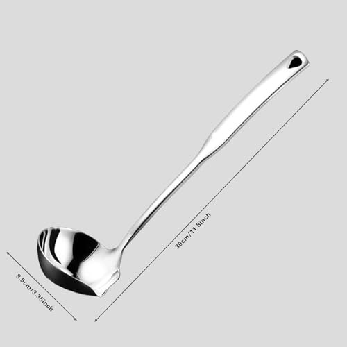 OYWOBET 11.8-Inch Stainless Steel Soup Ladle with Pour Spout