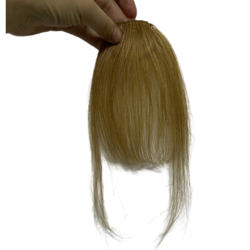AYunhe 100% Real Human Hair Clip-In Air Bangs - Dark Blonde Fringe