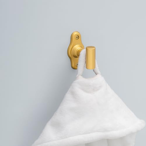 Satin Gold Wall-Mounted Towel Hook for Bathroom & Kitchen