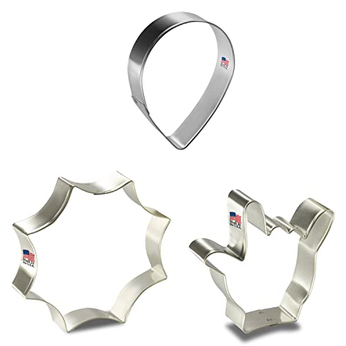 Super Hero Cookie Cutter Set - 3 Piece Tin Plate Steel, 4-4.5in