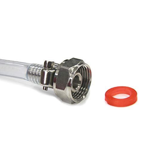 5ft Draft Beer Line with Hexnut - Food Grade Vinyl Hose