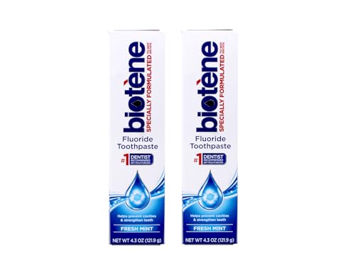 Biotene Fluoride Toothpaste for Dry Mouth - Fresh Mint, 4.3oz Pack of 2
