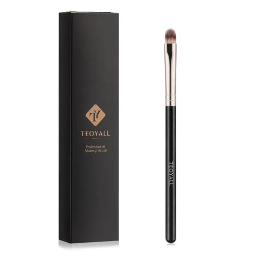 TEOYALL Round Flat Concealer Brush - Synthetic Precise Spot Coverage Tool