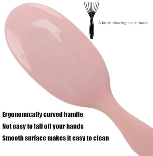 Morsafe Pink Boar Bristle Detangling Brush for Curly Hair