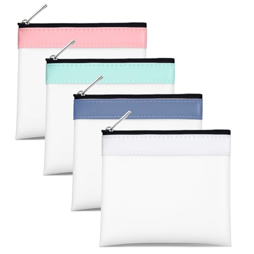 Mini Clear Makeup & Cosmetic Zipper Pouch Set – Waterproof Travel Organizer, 4 Pack