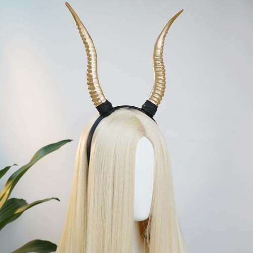 MOSTORY Gold Demon Antelope Horns Headband for Halloween Cosplay