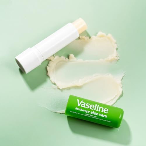 Vaseline Lip Therapy Aloe Vera Balm - 4-Pack for Dry, Chapped Lips