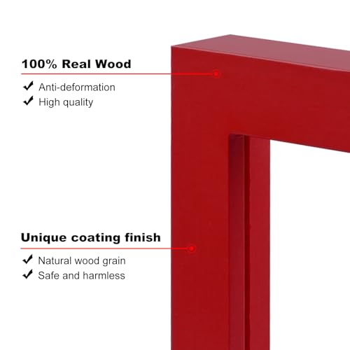 KINLINK 8x8 Red Solid Wood Picture Frame for 4x4 & 6x6 Pictures
