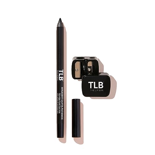 The Lip Bar Straight Line Eyeliner & Sharpener Kit - Waterproof, Long-Lasting, Infused with Jojoba Oil