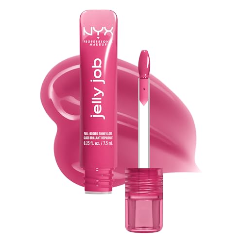 NYX Jelly Job Lip Gloss - High-Gloss Lip Tint in Jelly Jammin' (Cool Pink)