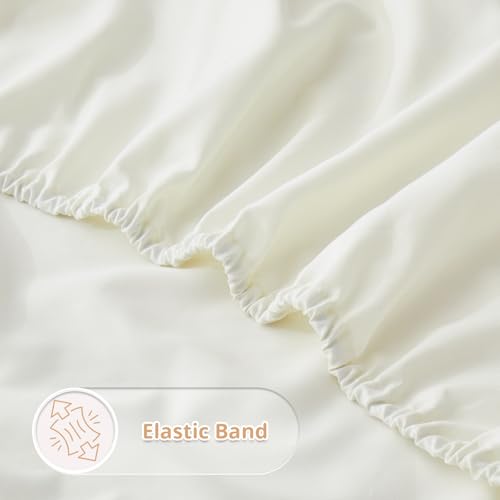 Yvrcen 3-Piece Ivory Toddler Sheet Set - Soft Microfiber Bedding