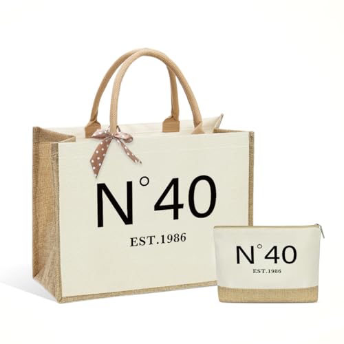 KongMoTree Vintage Jute Tote Bag N40 - Reusable Birthday Gift