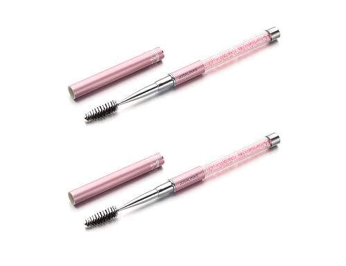 Pink Mascara Brushes with Cap - 2PCS Eyelash Applicators