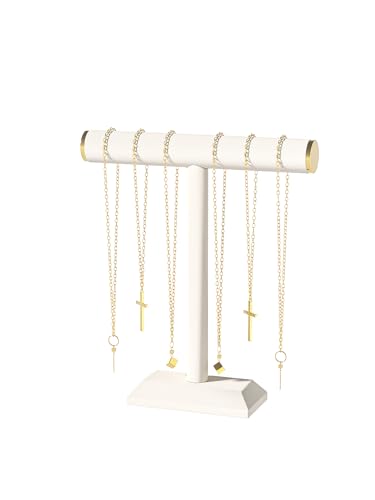 Beige Velvet Necklace Holder Stand - Jewelry Tree Organizer
