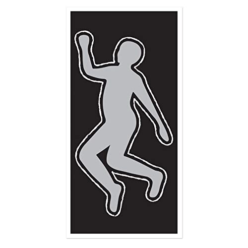Beistle Crime Scene Body Silhouette Door Cover - 5' x 30" Halloween Decoration