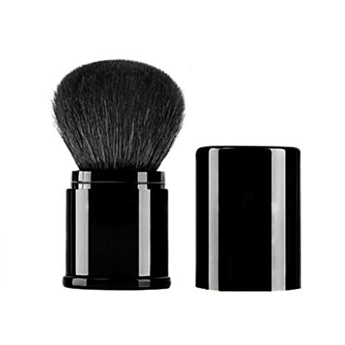 Retractable Kabuki Makeup Brush with Soft Goat Hair for Powder and Blush