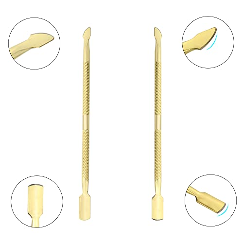 Gold Cuticle Trimmer & Pusher Set - Stainless Steel Nail Tools