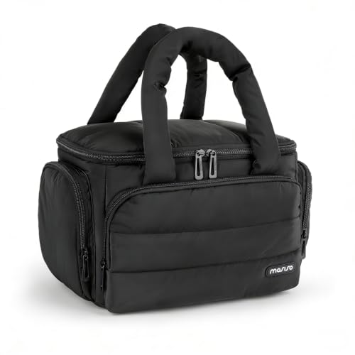 MOSISO Puffy Quilted Travel Toiletry Bag with 6 Compartments