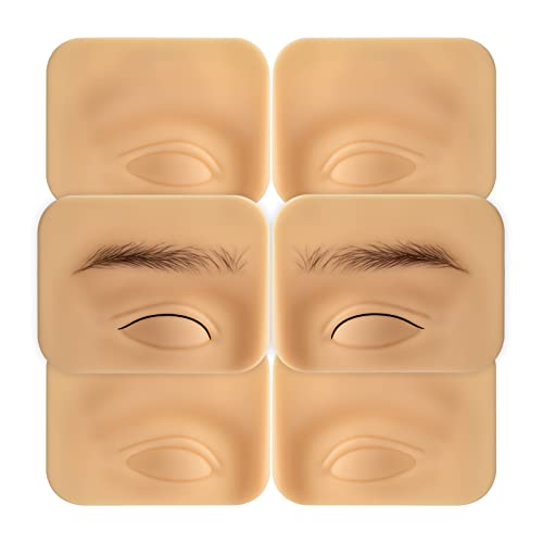 ATOMUS 3 Pairs Tattoo Practice Skin for Eyebrows & Eyeliner, Silicone Microblading Supplies