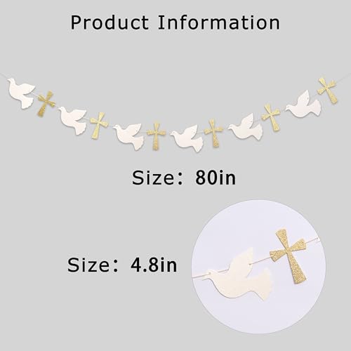 Elegant Christening Dove and Cross Banner for Religious Celebrations