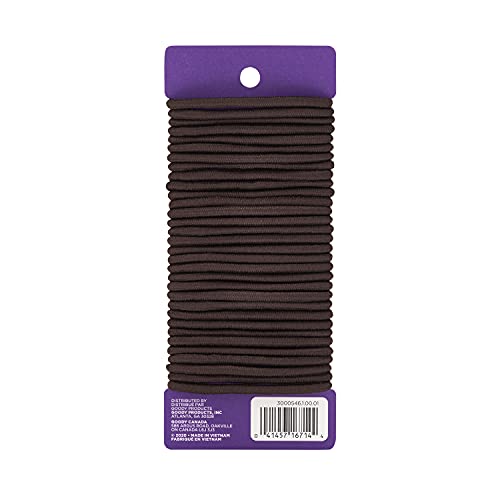 Goody Ouchless Brown Hair Elastics, 32 Count (Pack of 2) - 4mm for Medium Hair