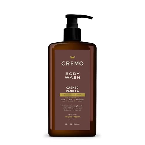 Cremo Casked Vanilla Body Wash for Men, Moisturizing Rich Lather, 32 Fl Oz