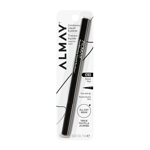 Almay Conditioning Liquid Eyeliner 10 Black, 0.03 Fl Oz - Smudge-Resistant Precision Makeup