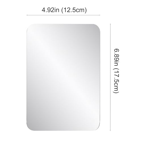 Magnetic Locker Mirror - 4.92" x 6.89" Real Glass, 2 Pack