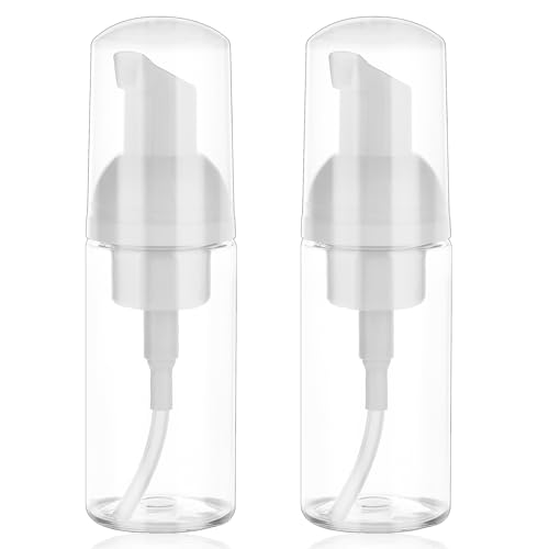 2 Pack Mini Foam Pump Bottles - Refillable Travel Dispenser 50ml