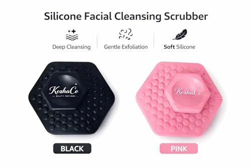 KozhaCo Hexagonal Silicone Face Scrubber - Dual-Sided Facial Cleansing Brush