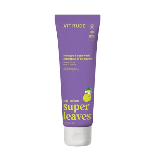 ATTITUDE Kids Shampoo & Body Wash - Vegan, EWG Verified, 8 Fl Oz
