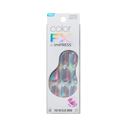 Impress ColorFX No Glue Press On Nails - Metallic Silver & Blue