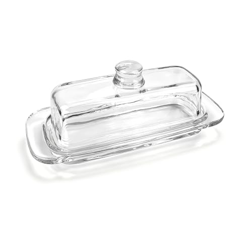 Classic Glass Butter Dish with Lid - Dust-Proof & Multi-Purpose