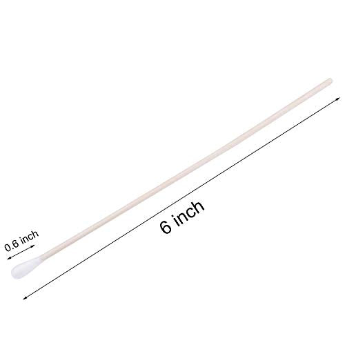 6-Inch Wooden Cotton Swabs with Single Tip - Multipurpose Applicators (500 pcs)