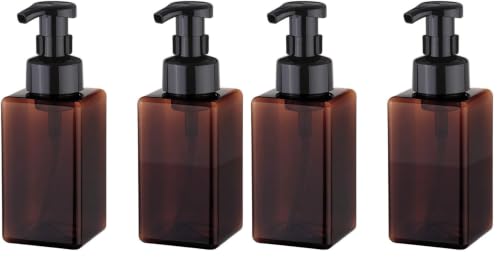 UUJOLY Foaming Soap Dispenser - 15 oz (Pack of 4, Amber)