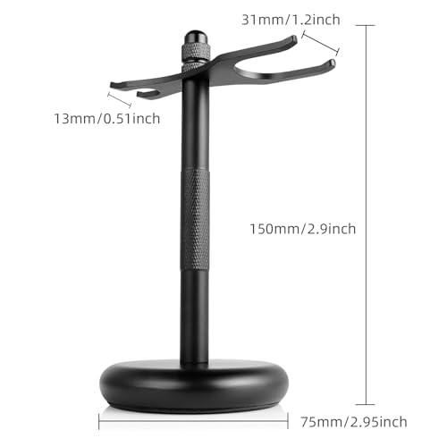 ZENGRASOIR Safety Razor and Shaving Brush Stand with Synthetic Brush