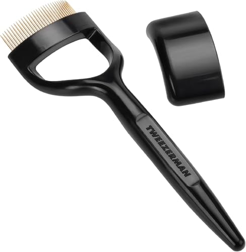 Tweezerman Curl 38 Lash Comb for Almond-Shaped Eyes with Gold Teeth
