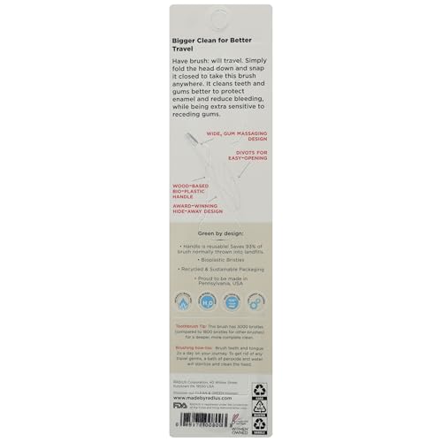 RADIUS Tour Travel Toothbrush - Soft Bristles, 1 Count
